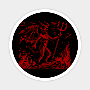 Lino Cut Devil Magnet